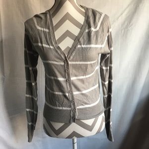 Drama Gold Gray/White Stripped Cardigan